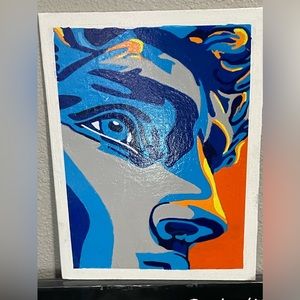 Acrylic painting of David on 9x12 canvas board